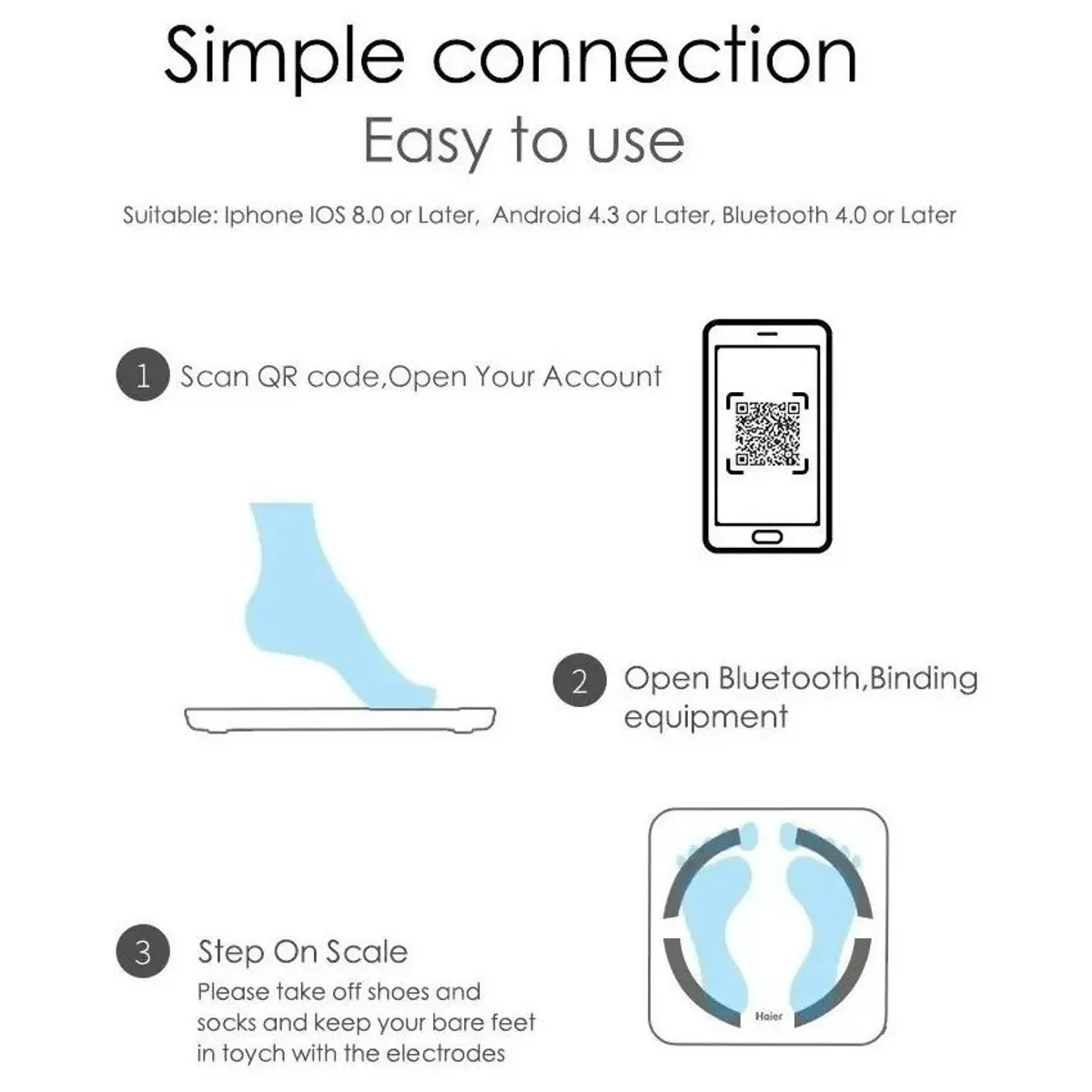 NOVA - Pesa balanza inteligente bluetooth grasa peso corporal