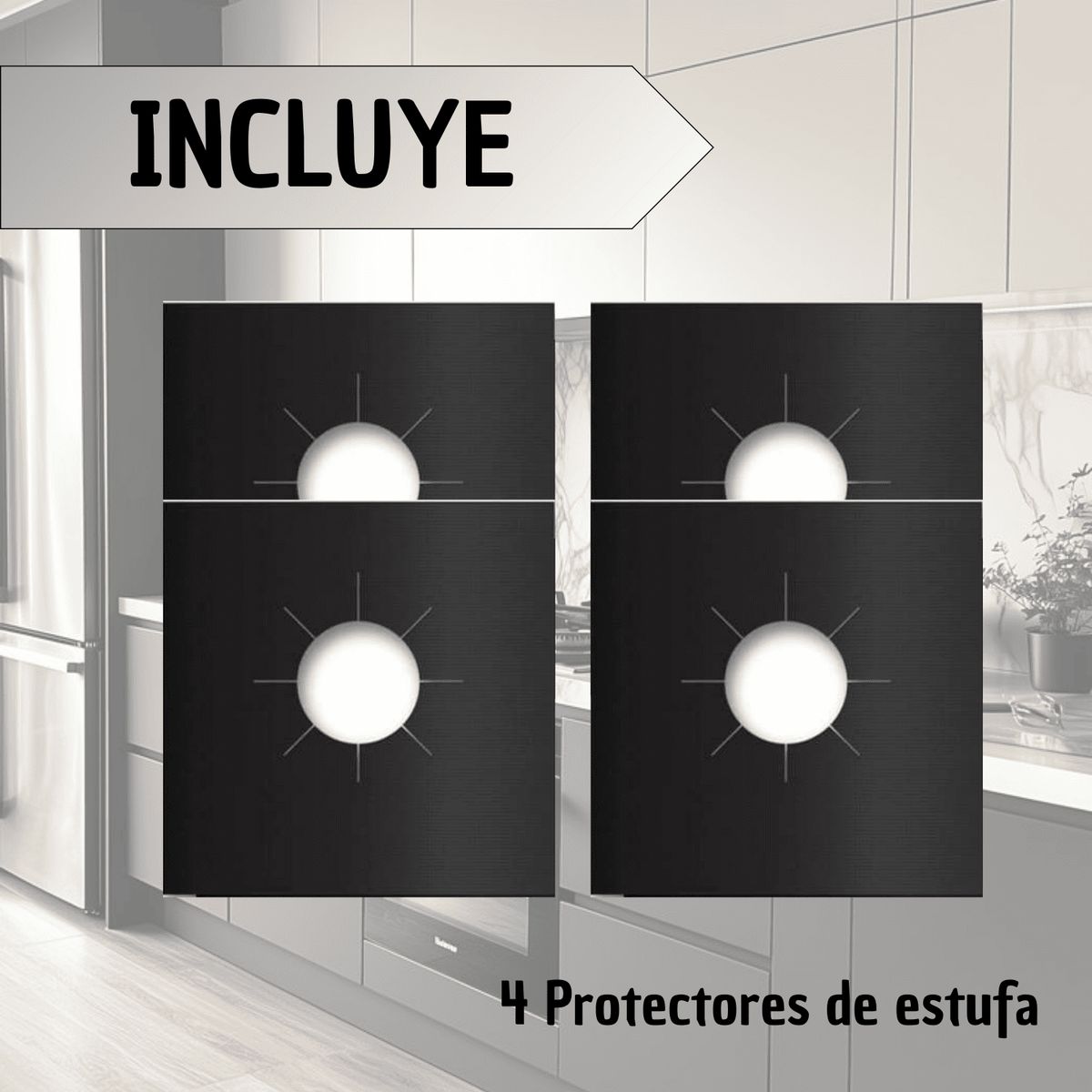 GENERICO - Forro Cubierta Protectora Para Estufa Reutilizable Set X4