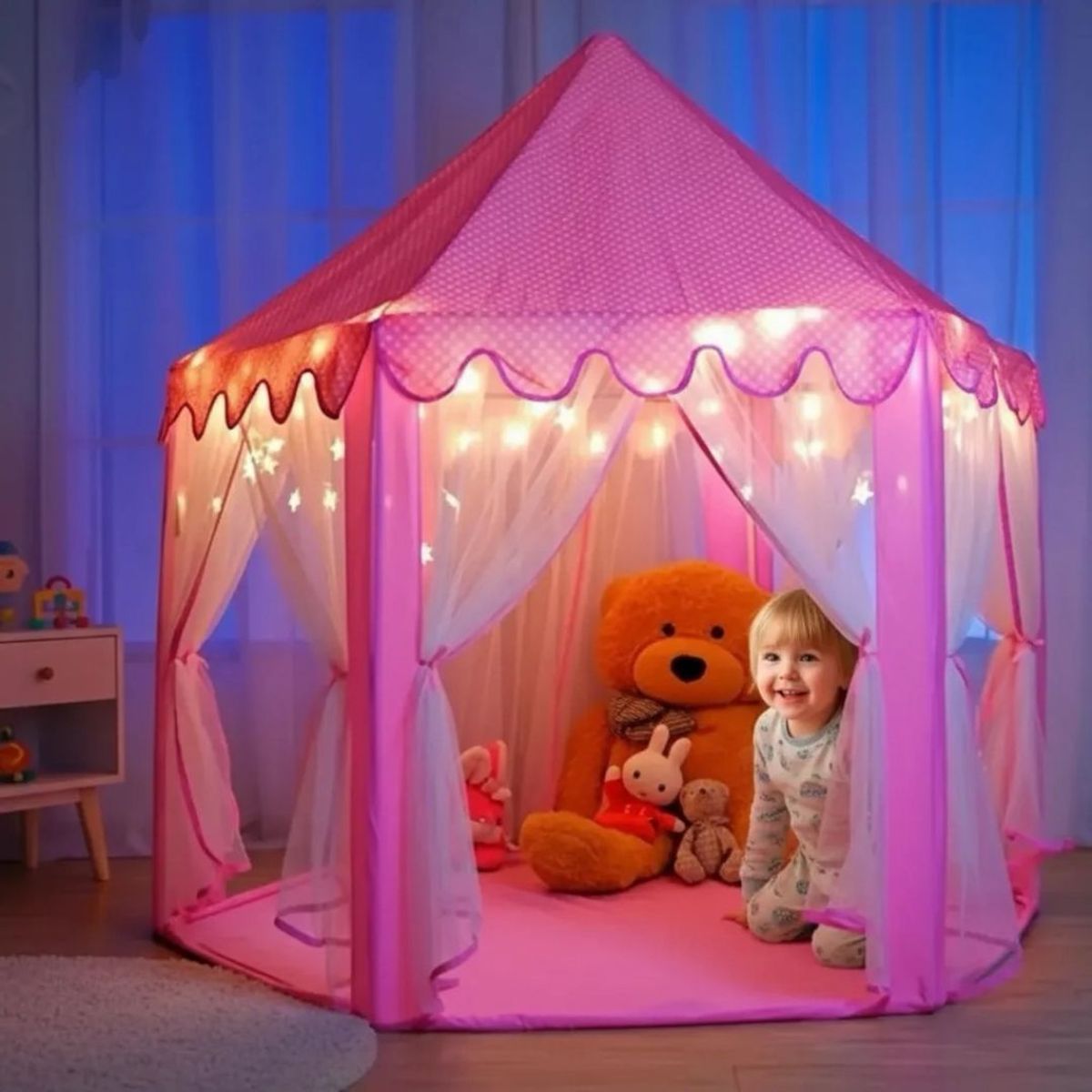 GENERICO - Carpa Castillo Juegos Niñas Rosada Luces