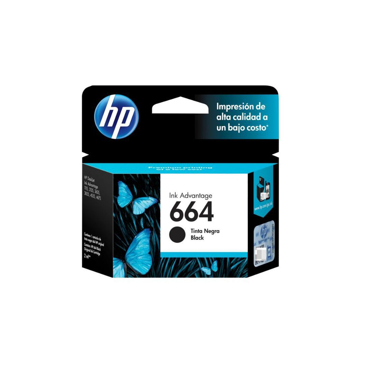 HP - Cartucho De Tinta Hp 664 Negro Original F6v29al