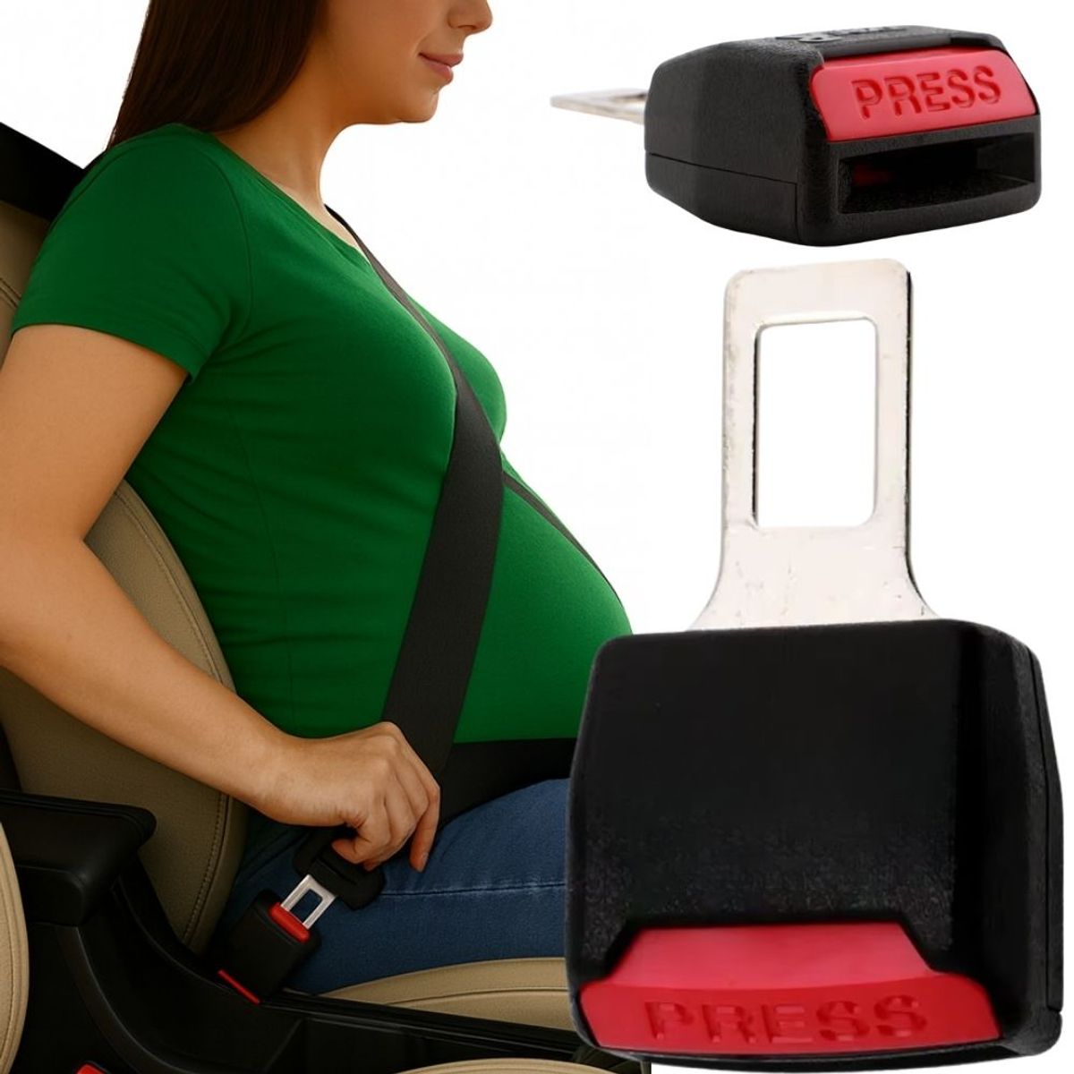 GENERICO - Extensor Alargador Cinturón De Seguridad Carro 2 Unidades