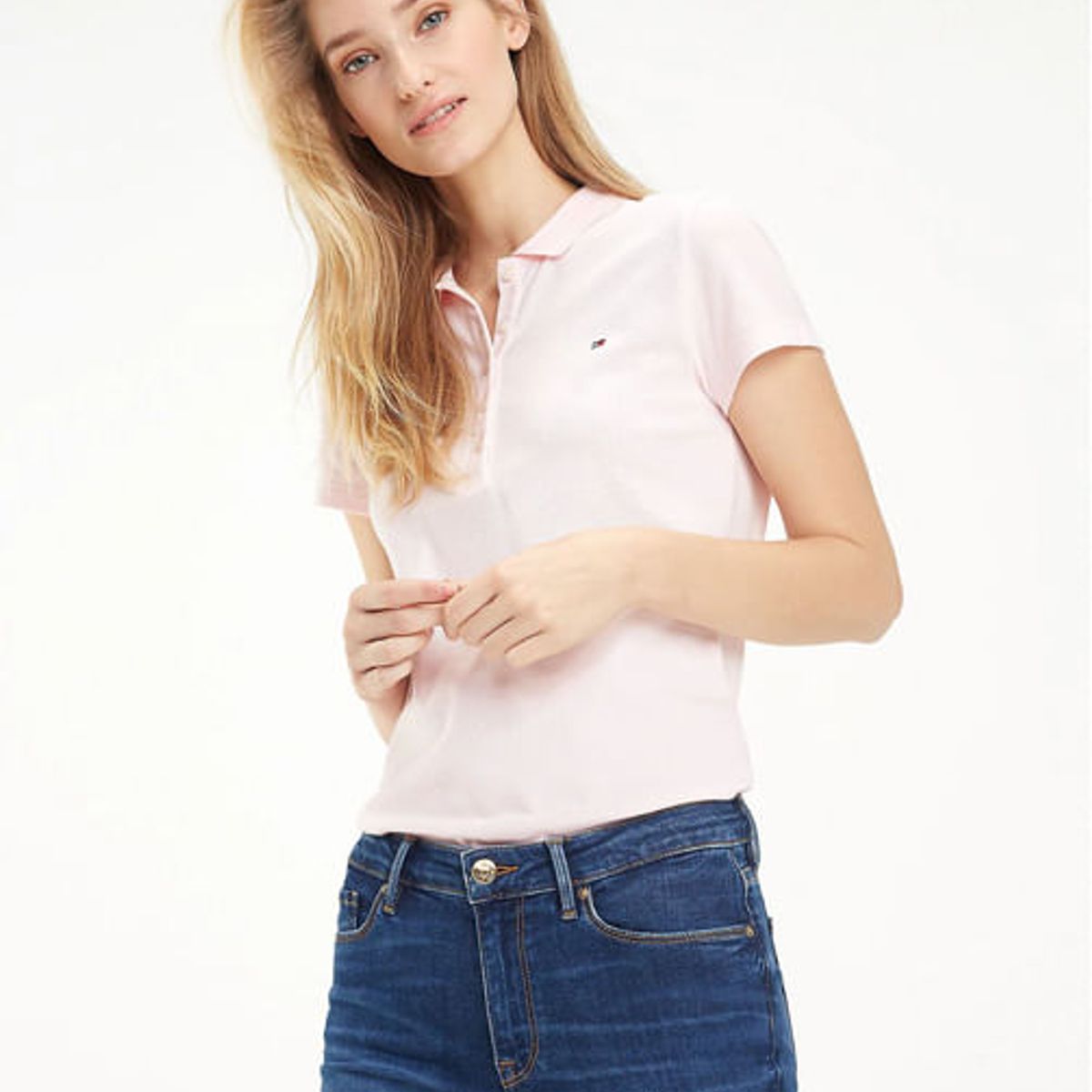 TOMMY HILFIGER - Polo Rosada Slim Fit Para Mujer