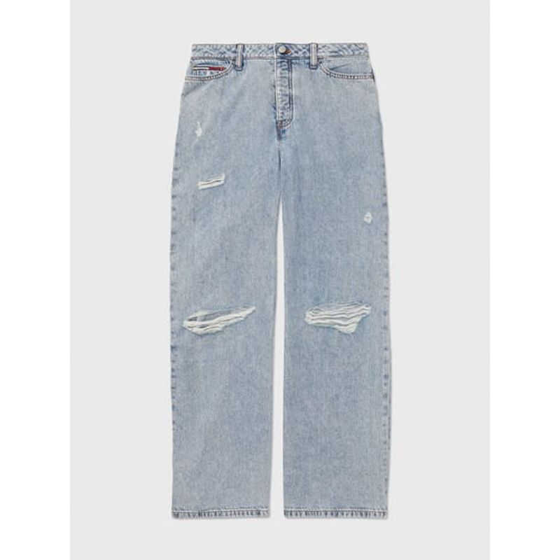 TOMMY HILFIGER - Jeans  Adaptive De Talle Alto Y Pernera Ancha Mujer Azul Tommy Hilfiger