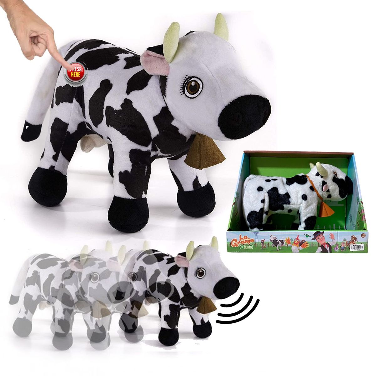 MULTIPLACE COLOMBIA - LA VACA LOLA DE PELUCHE LA GRANJA DEL ZENON CAMINA Y CANTA-