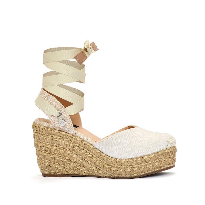 SABATES - Sandalias Plataformas Espadrilles Sábates Caro Beige Bajos