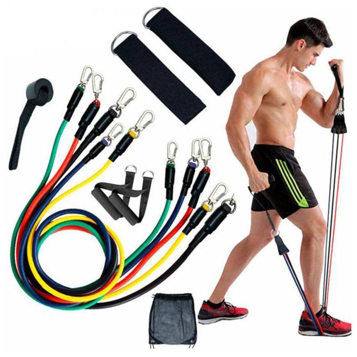 GENERICO - Kit bandas elásticas tubulares set 11 piezas juego ancla