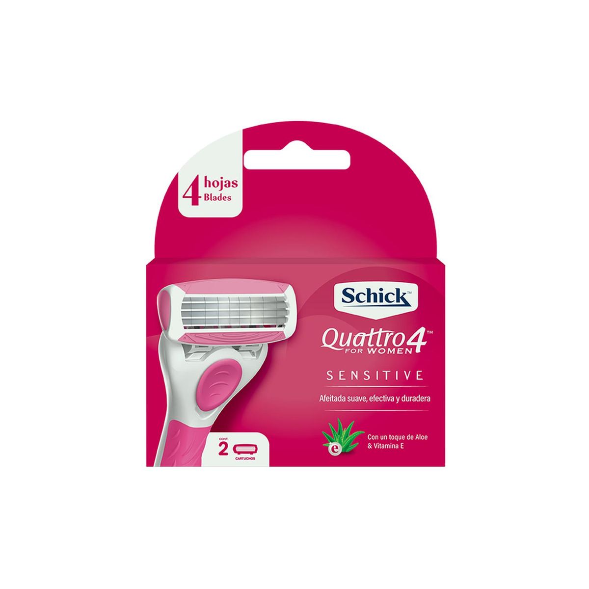 SCHICK - Schick Quattro4 Mujer Piel Sensible Repuestos x2 und