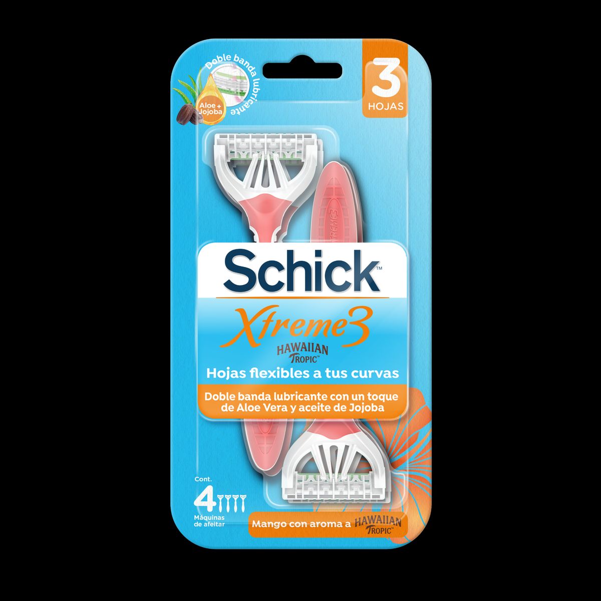 SCHICK - Schick Xtreme3 Mujer Hawaiian Tropic Maquina de Afeitar