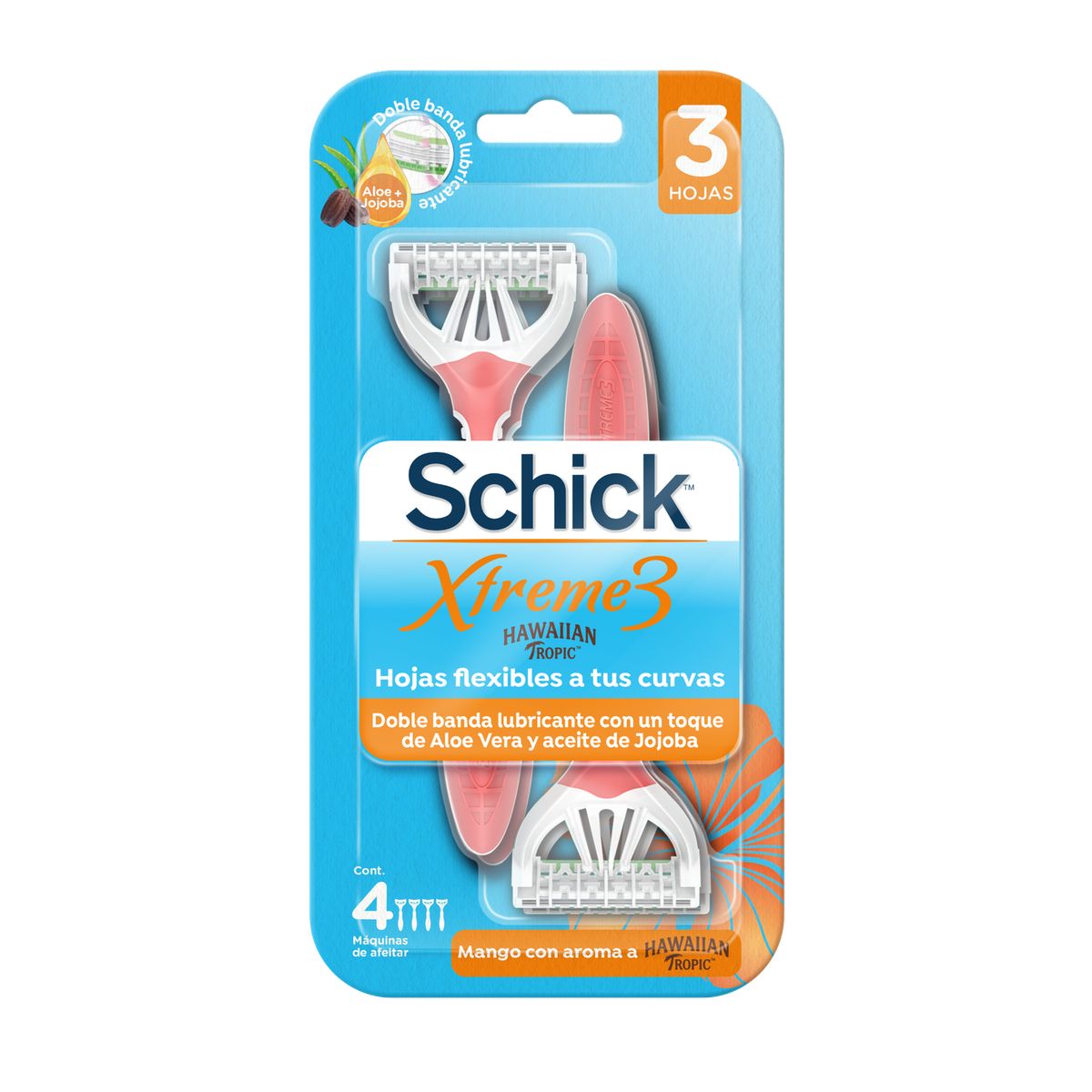 SCHICK - Schick Xtreme3 Mujer Hawaiian Tropic Maquina de Afeitar