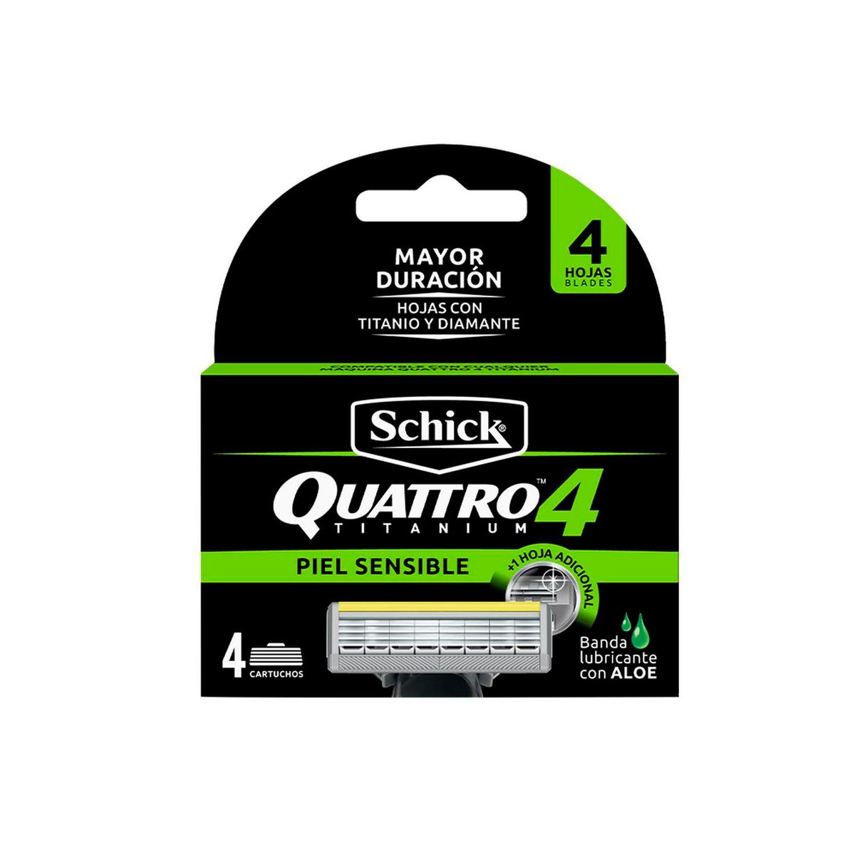 SCHICK - Schick Quattro4 Piel Sensible Repuestos x4und