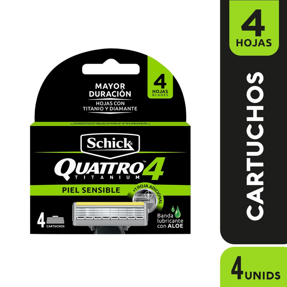 SCHICK - Schick Quattro4 Piel Sensible Repuestos x4und