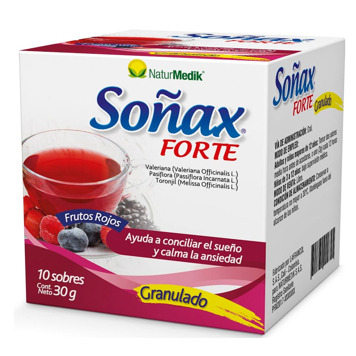 GENERICO - Soñax Forte Frutos Rojos Granulado X 10 Sobres X 30G