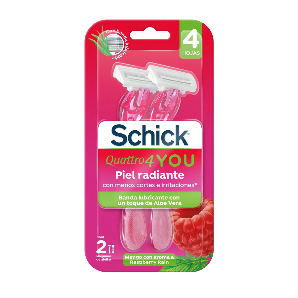 SCHICK - Maquina de Afeitar Schick Quattro You Raspberry.---