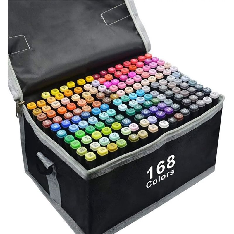GENERICO - Set De Marcadores Doble Punta 168 Pcs Resaltadores Alcohol