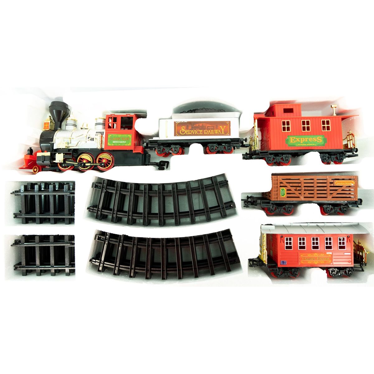 JUGUETERIA EXPRESS - Pista De Tren Musical Navideño Grande Con Luz 666cm