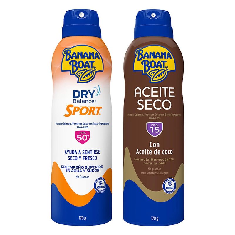 BANANA BOAT - Protector Solar Banana Boat Dry Balance en Spray + Bronceador