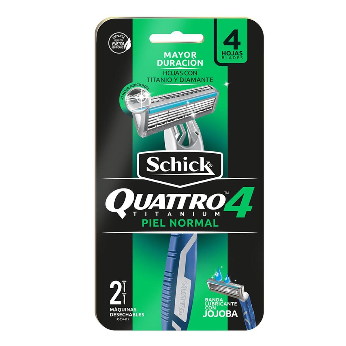 SCHICK - Maquina de Afeitar Schick Quattro Piel Normal x2und