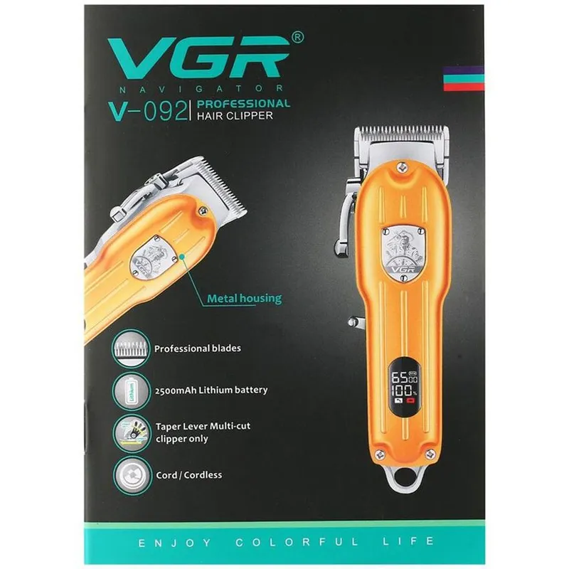 GENERICO - Máquina patillera barbera trimmer vgr-290 profesional led