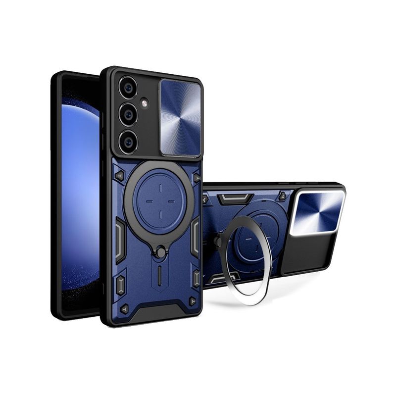 GENERICO - Estuche Proteccion Camara Con Soporte Compatible Samsung S23 FE Azul