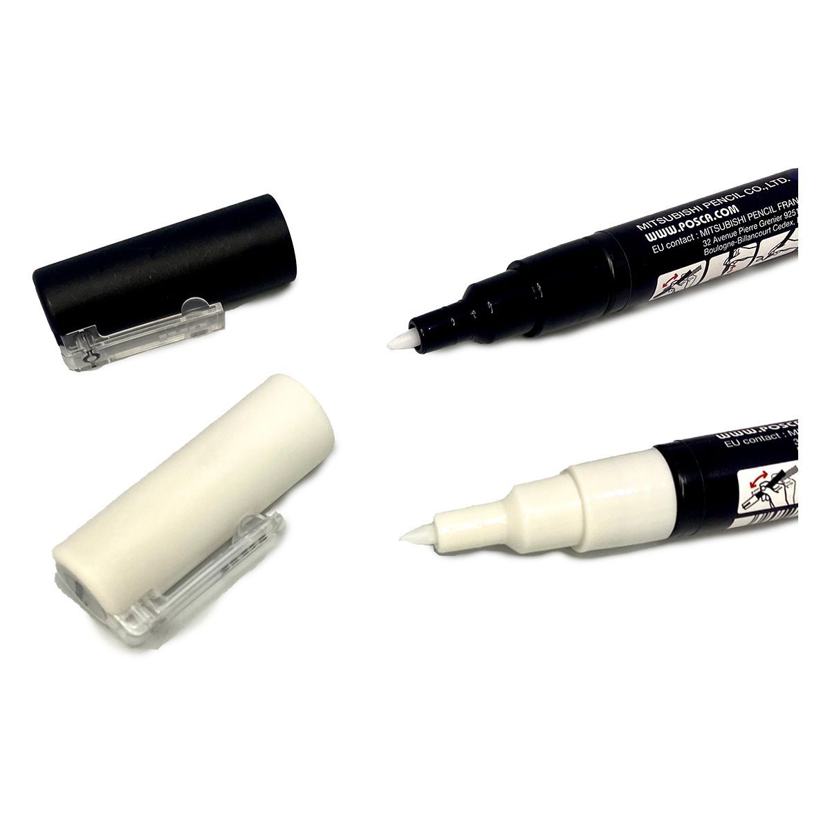 POSCA - Marcador Posca Pc-1m Punta Extra Fina Color Blanco Y Negro