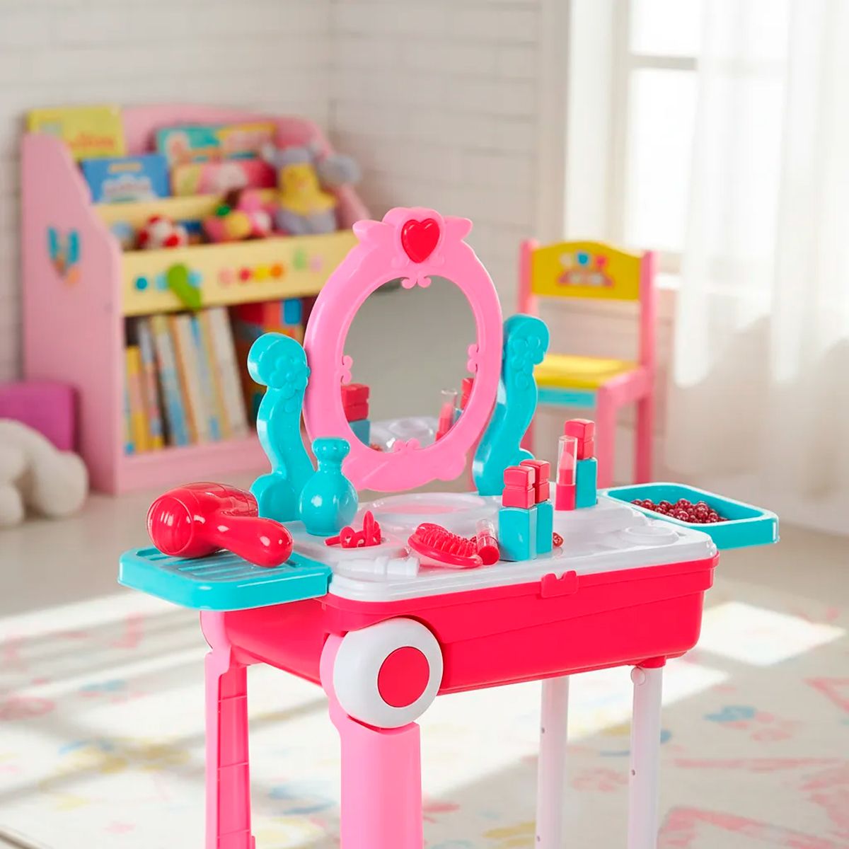 GENERICO - Set Tocador Maleta Ruedas Maquillaje Niña Con Accesorios