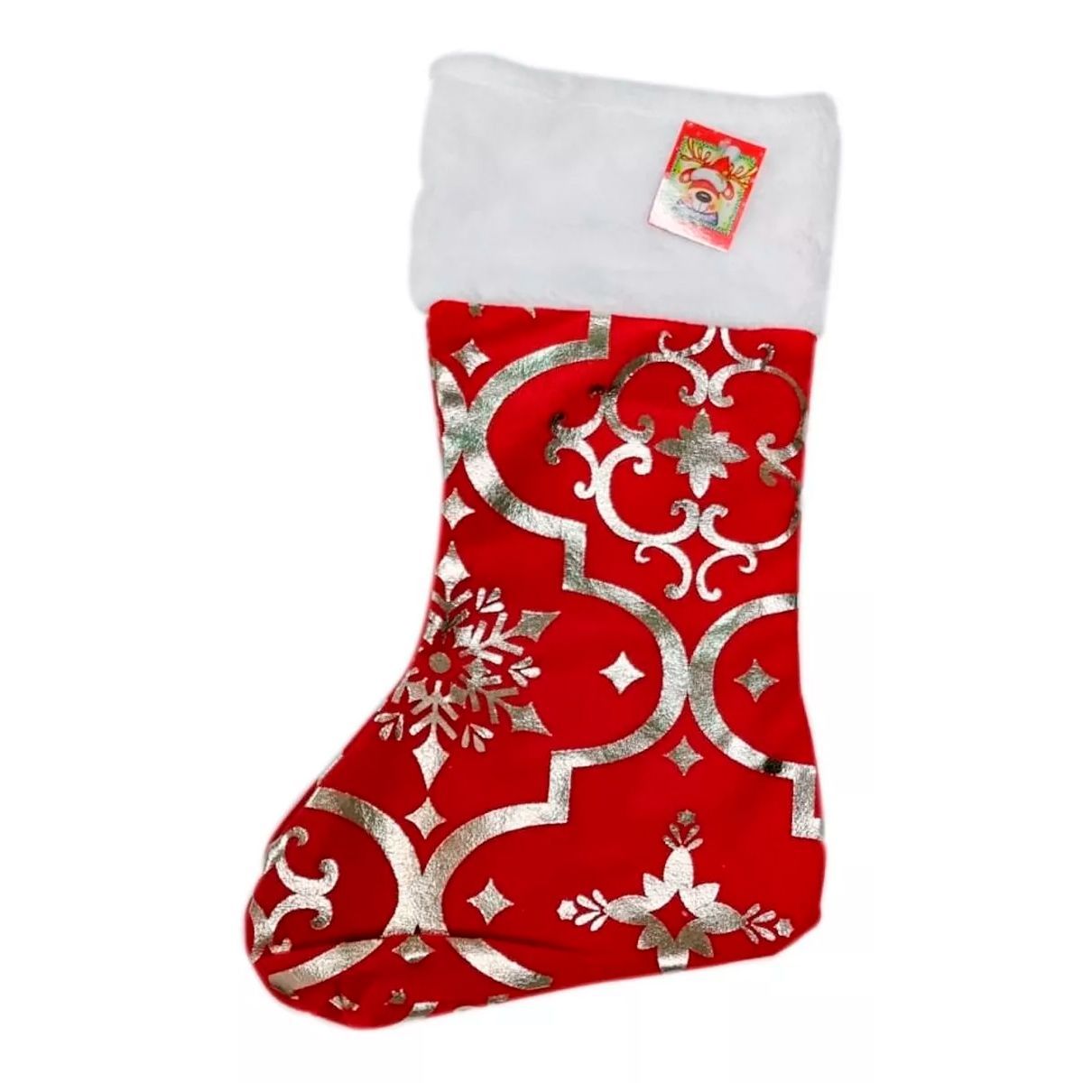 GENERICO - Bota Navideña Grande Terciopelo 48x26cm Decoración Navidad