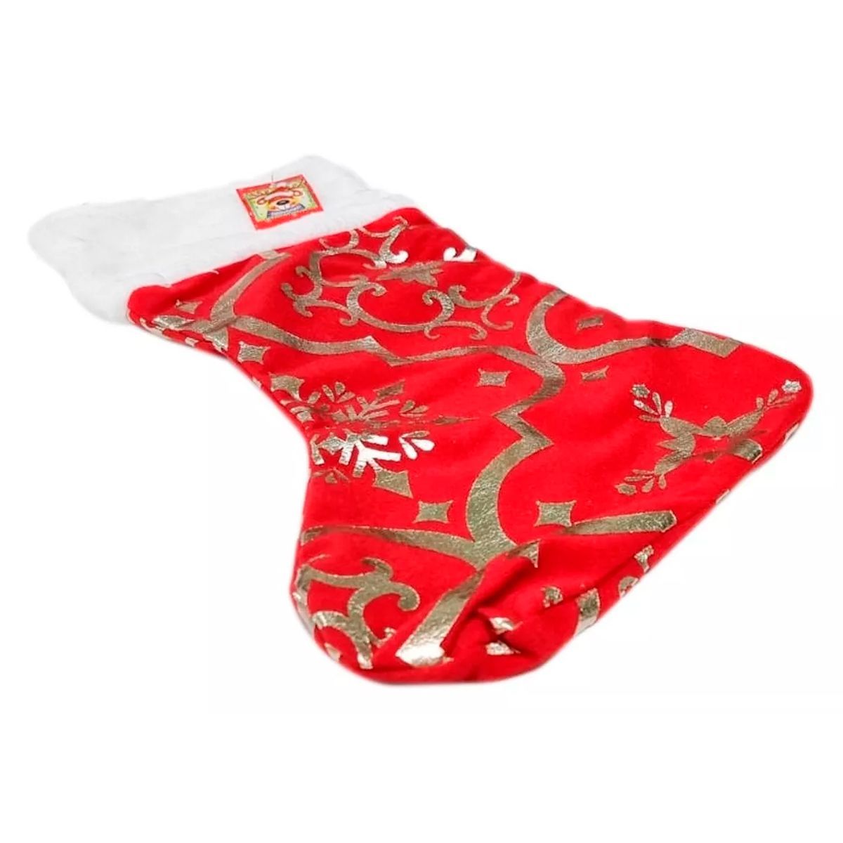 GENERICO - Bota Navideña Grande Terciopelo 48x26cm Decoración Navidad