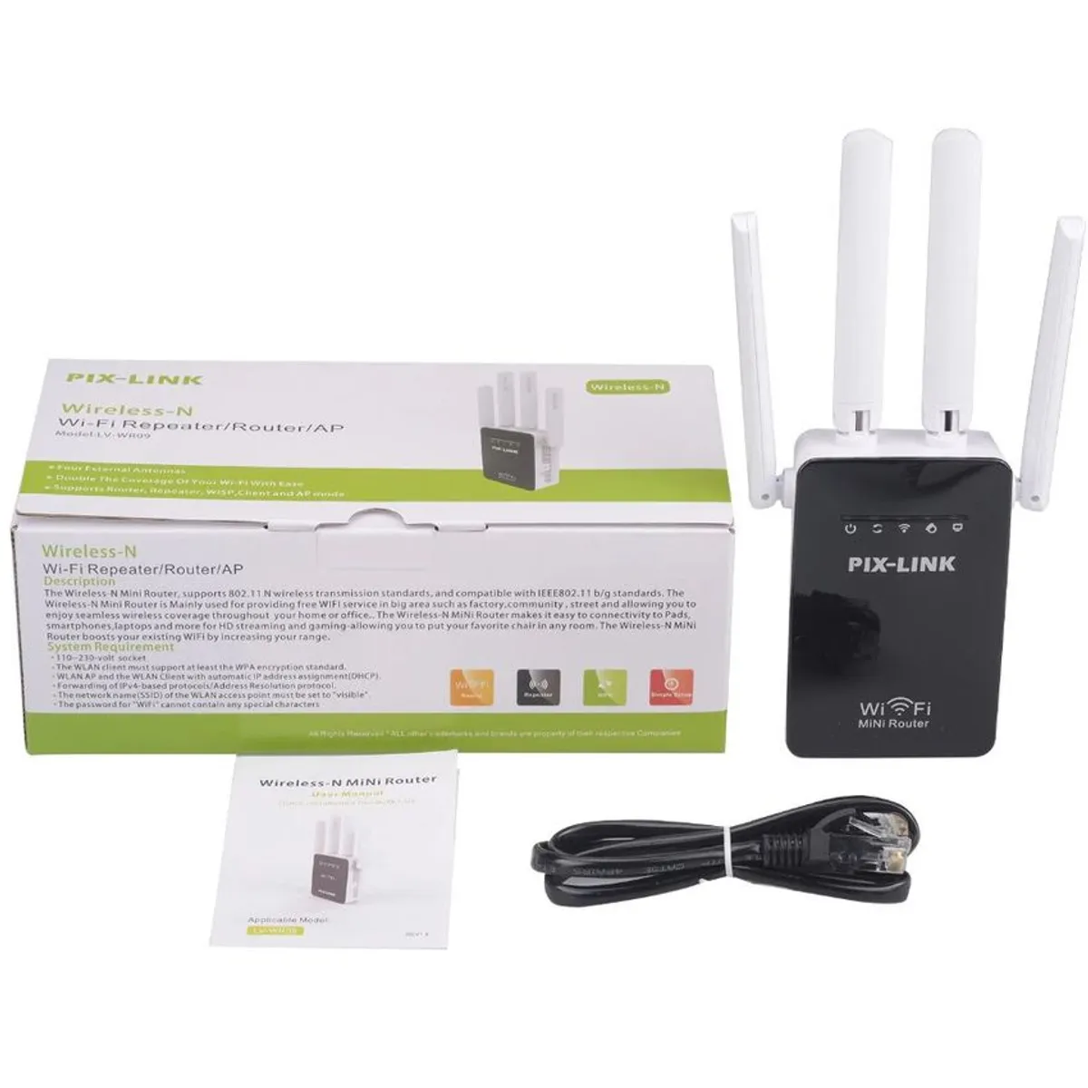 PIX LINK - Repetidor amplificador inalambrico 4 antenas rompe muros