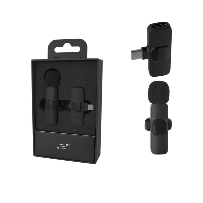 GENERICO - Micrófono inalámbrico con conector C y Lightning para iPhone y Android