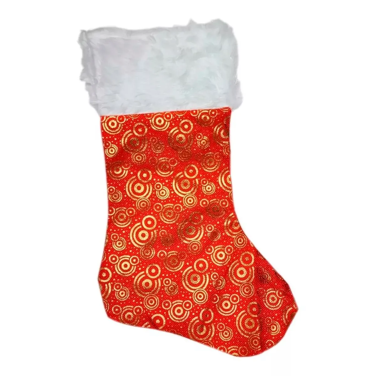 GENERICO - Bota Navideña Grande Peluda 48x28cm Decoración Navidad