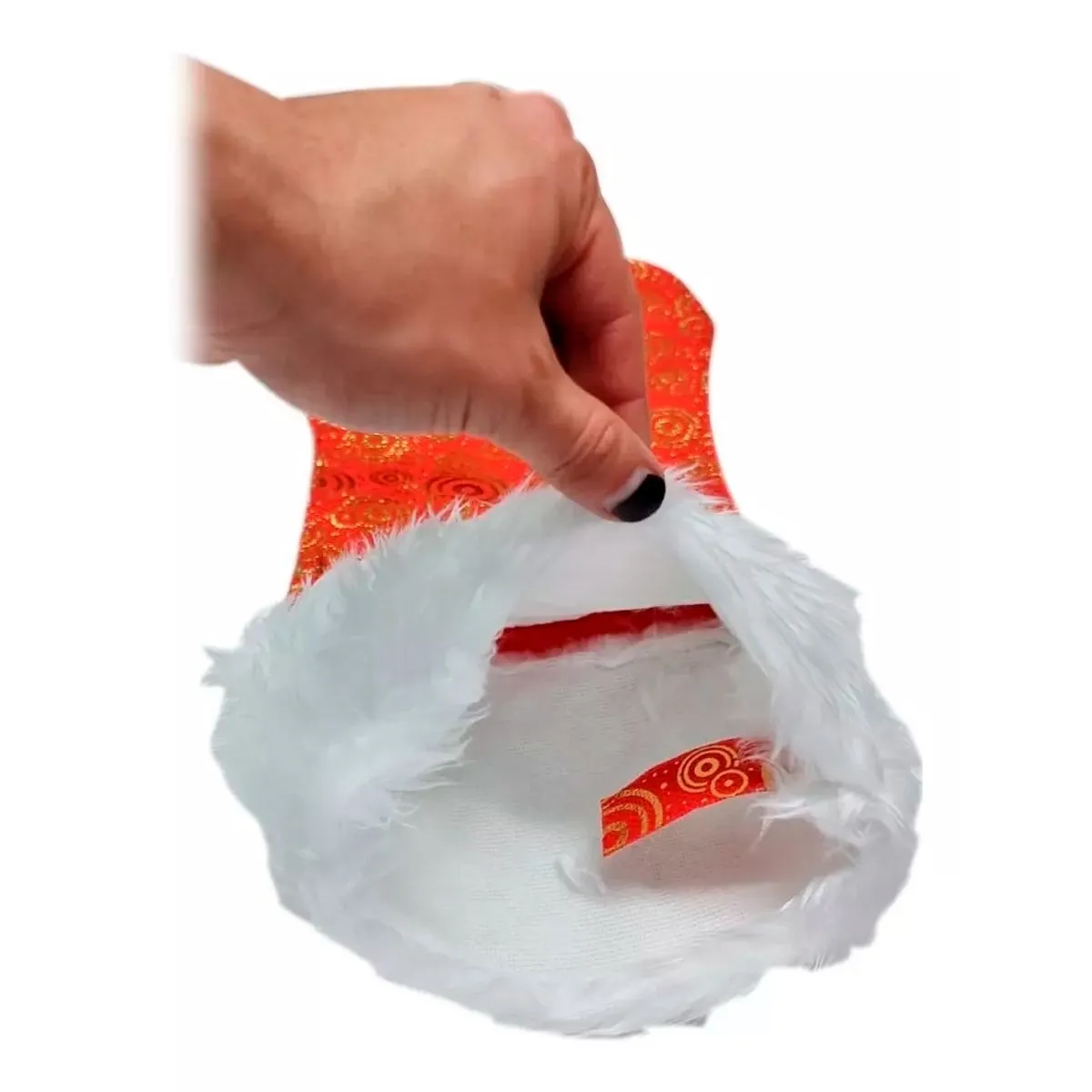 GENERICO - Bota Navideña Grande Peluda 48x28cm Decoración Navidad