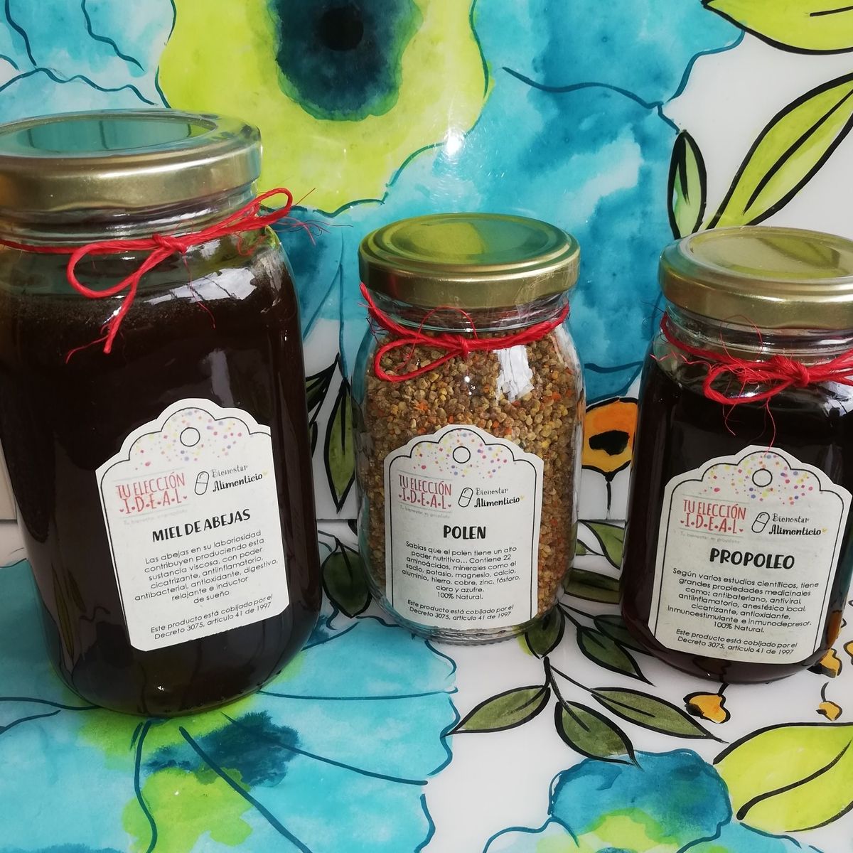 GENERICO - COMBO Miel orgánica 640g polen 160g jarabe compuesto de eucalipto jengibre