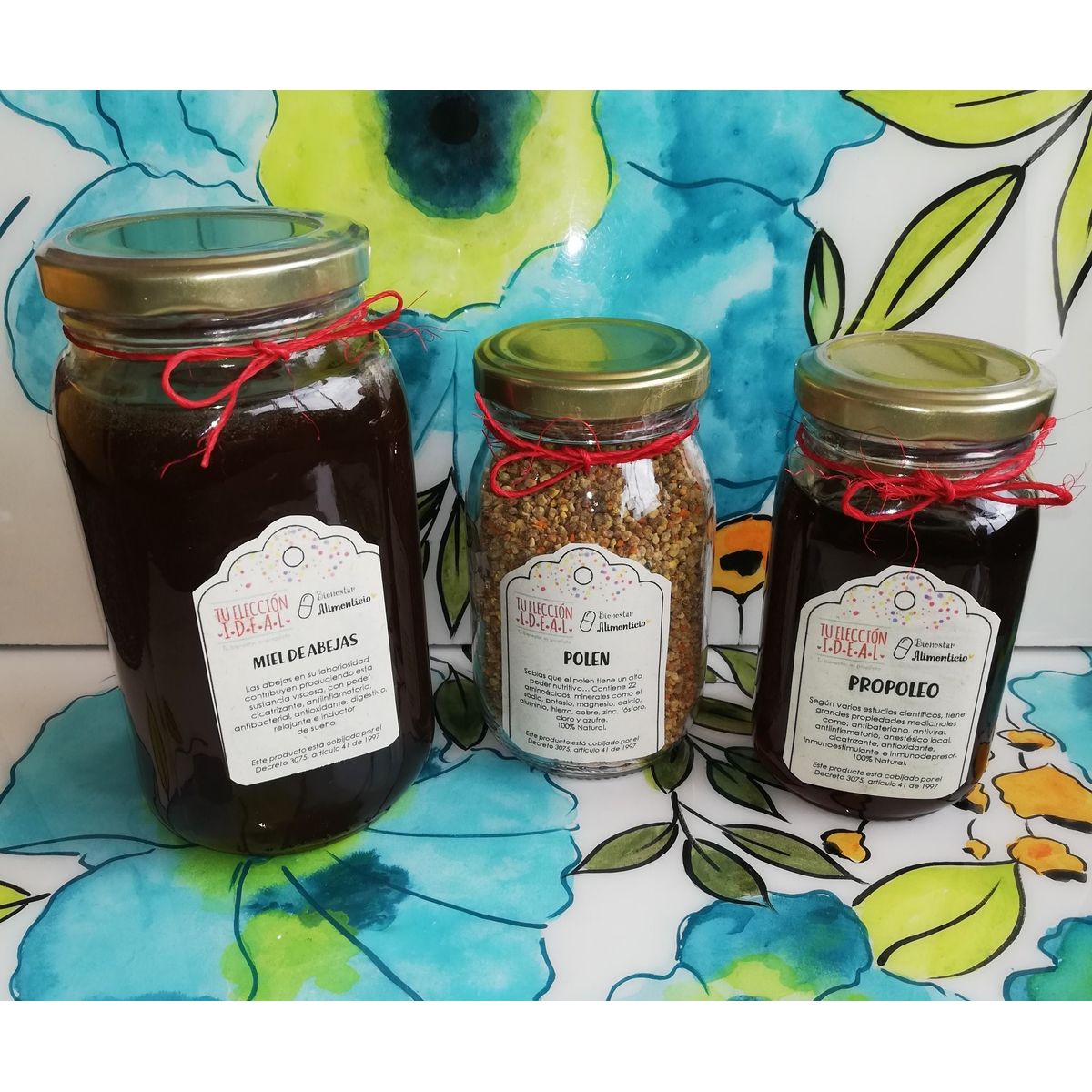 GENERICO - COMBO Miel orgánica 640g polen 160g jarabe compuesto de eucalipto jengibre