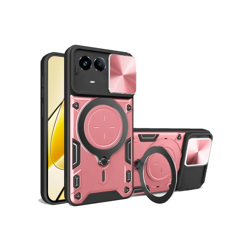GENERICO - Funda Protección Cámara Con Soporte Compatible Realme 11 5G Rosado