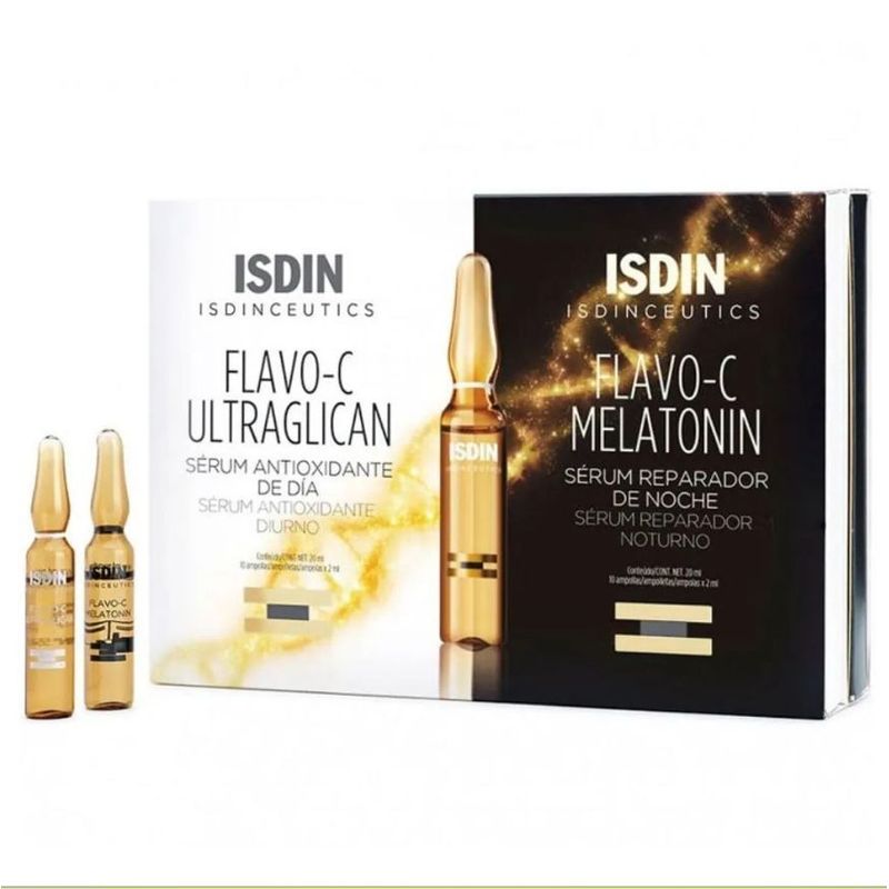 ISDIN - Flavo-C Ultraglican Dia y Flavo-C Melatonin Noche Ampollas isdin