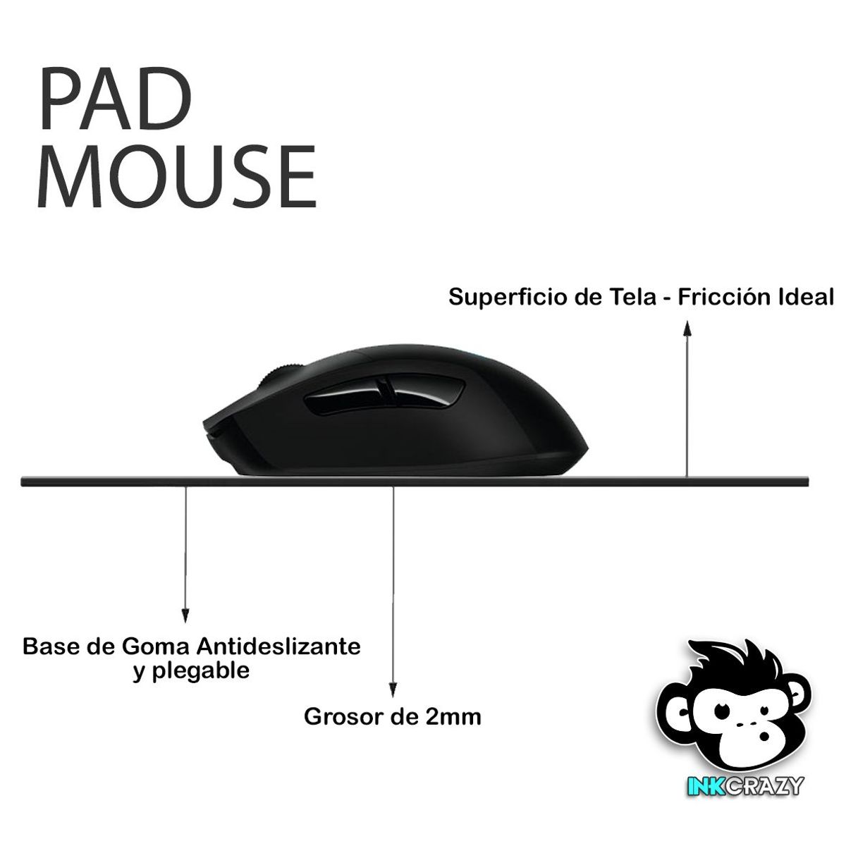 GENERICO - Mouse Pad Perros Pug