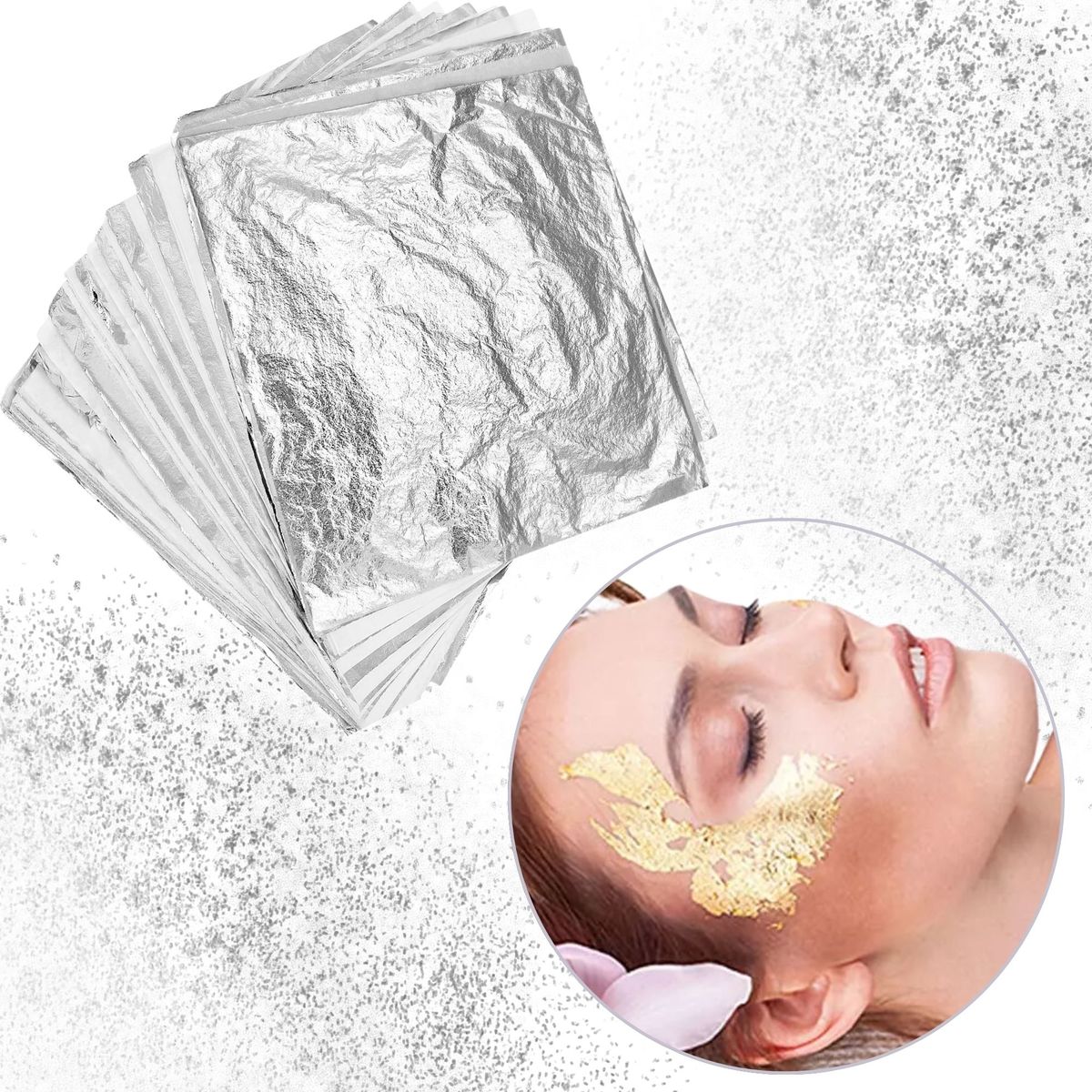 GENERICO - Hojas De Papel Doradas Decorativas Artesanal Oro Diy 100U