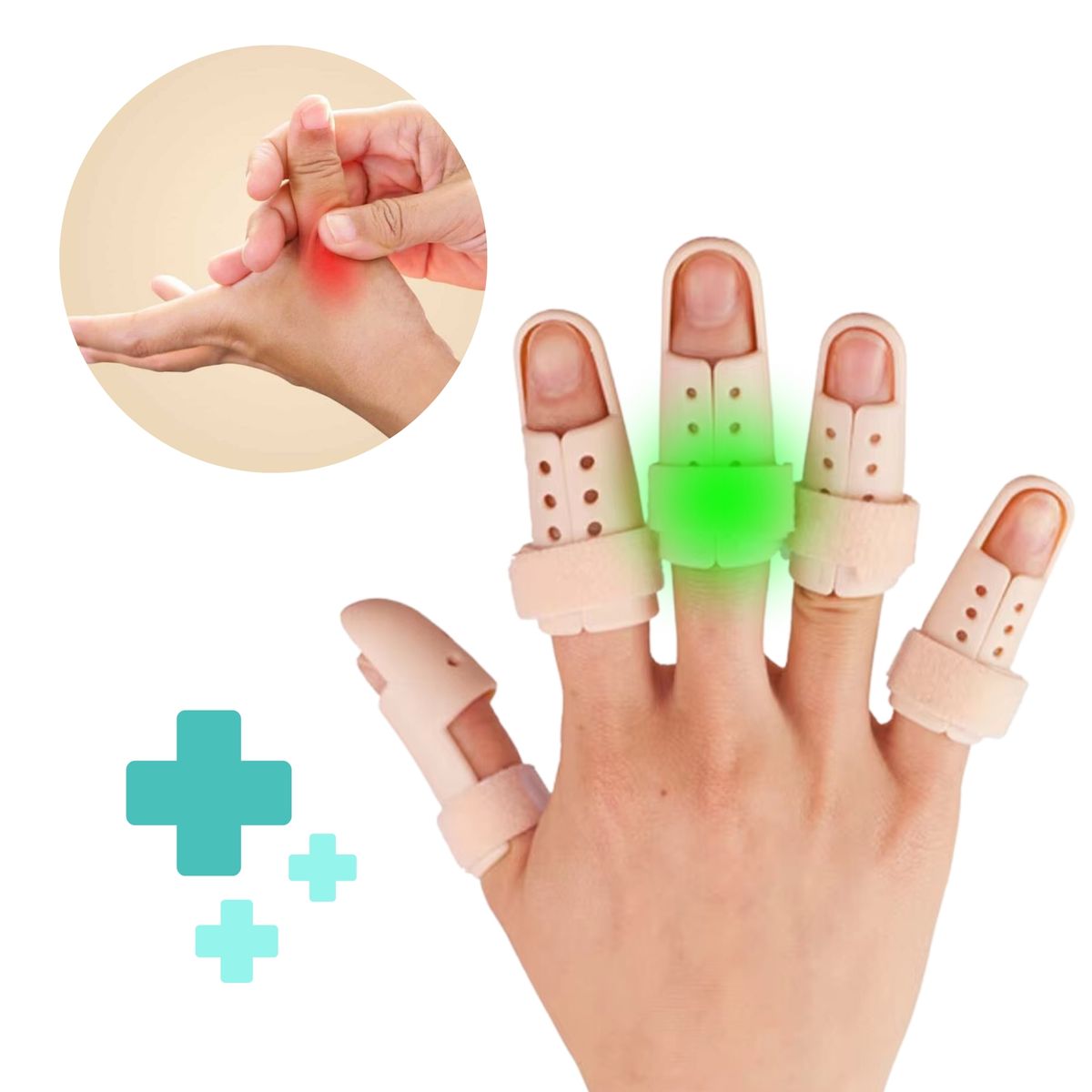 GENERICO - Férula Dedos Ajustable Mano Artritis Endereza Inmoviliza Indice