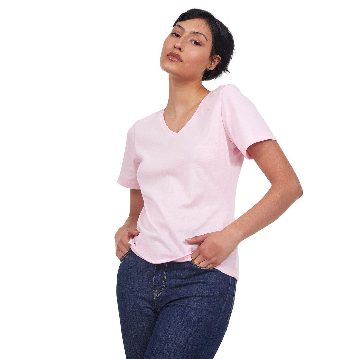 SANTANA - Camiseta Básica Mujer Isabella Santana Rosado