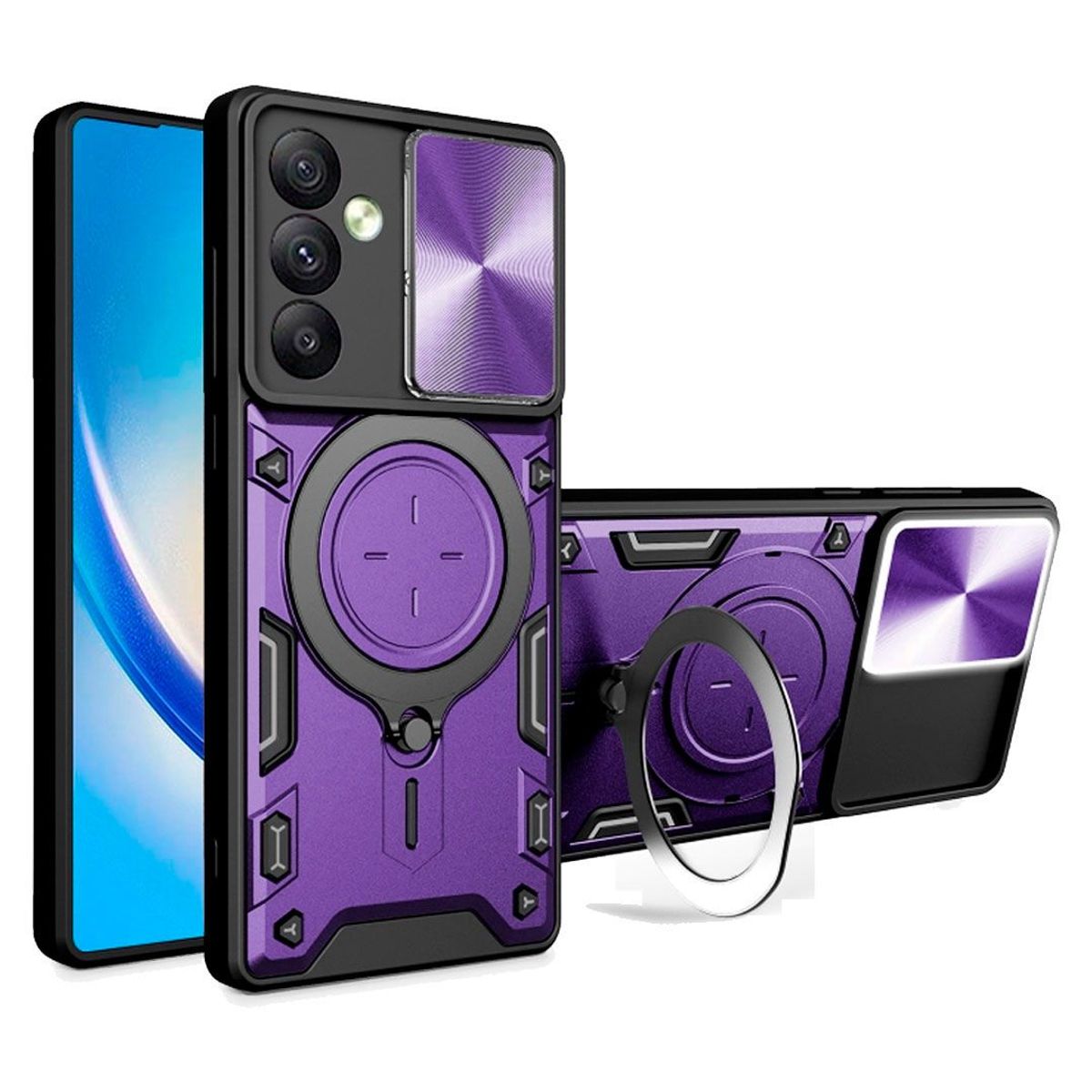 GENERICO - Funda Protección Cámara Con Soporte Compatible Samsung M34 5G Morado