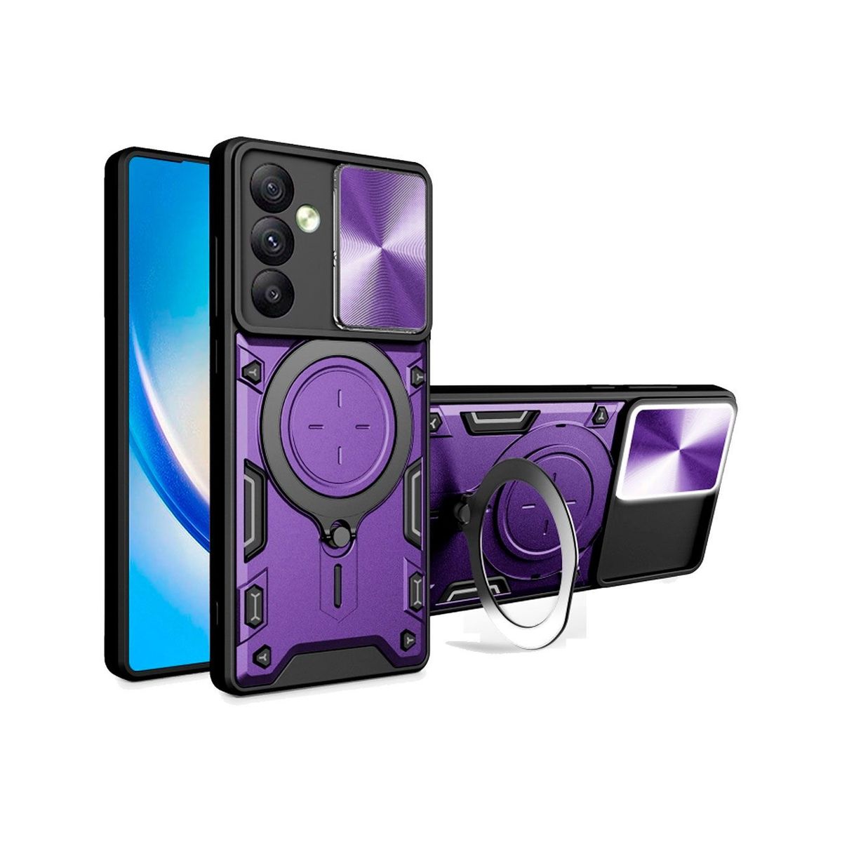 GENERICO - Funda Protección Cámara Con Soporte Compatible Samsung M34 5G Morado