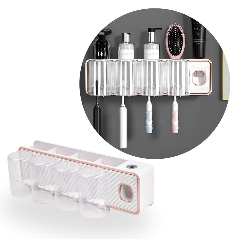 GENERICO - Organizador Baño Dispensador de Crema Dental Blanco