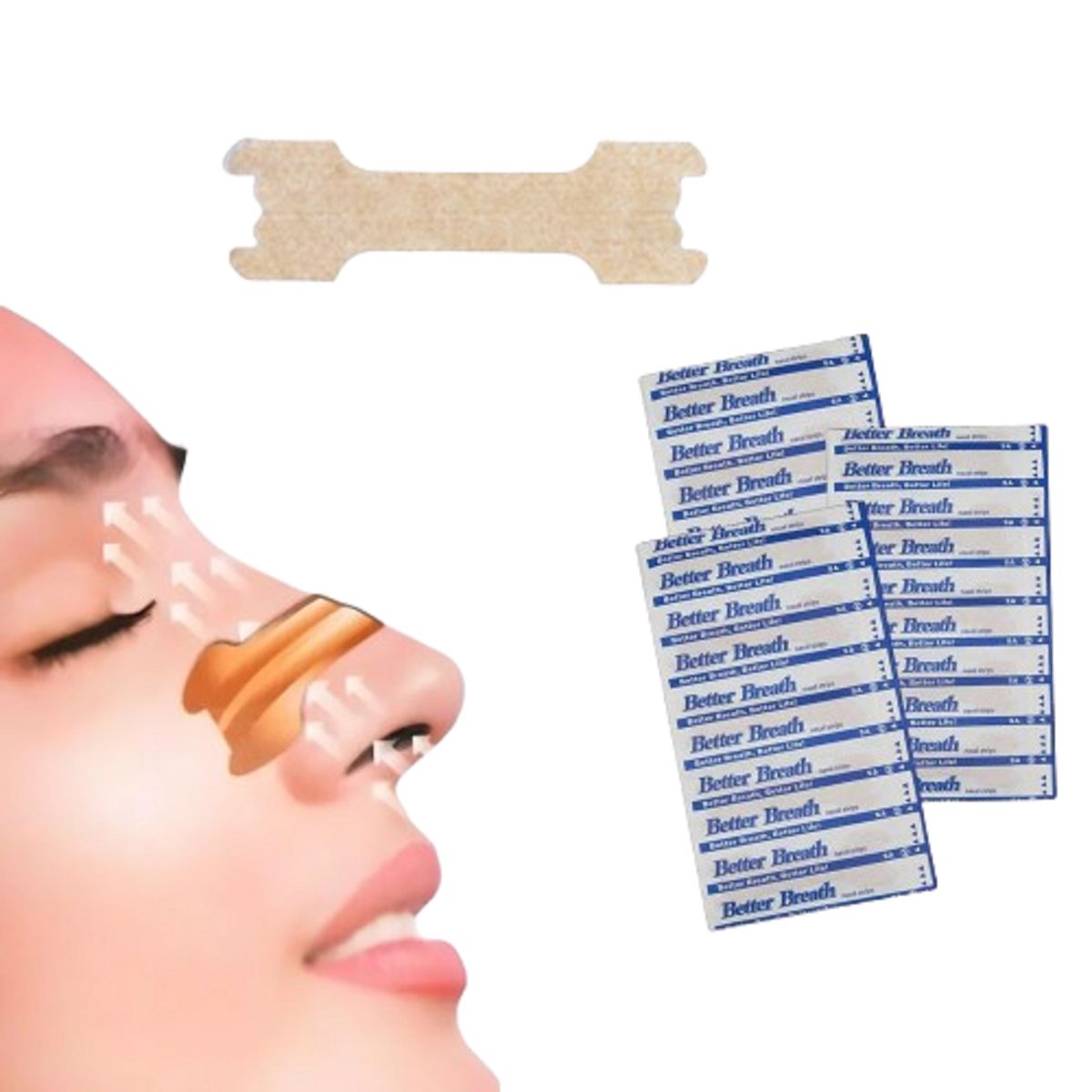 GENERICO - Tiras Nasales Nasal Strips Anti Ronquido Respirar Mejor X30