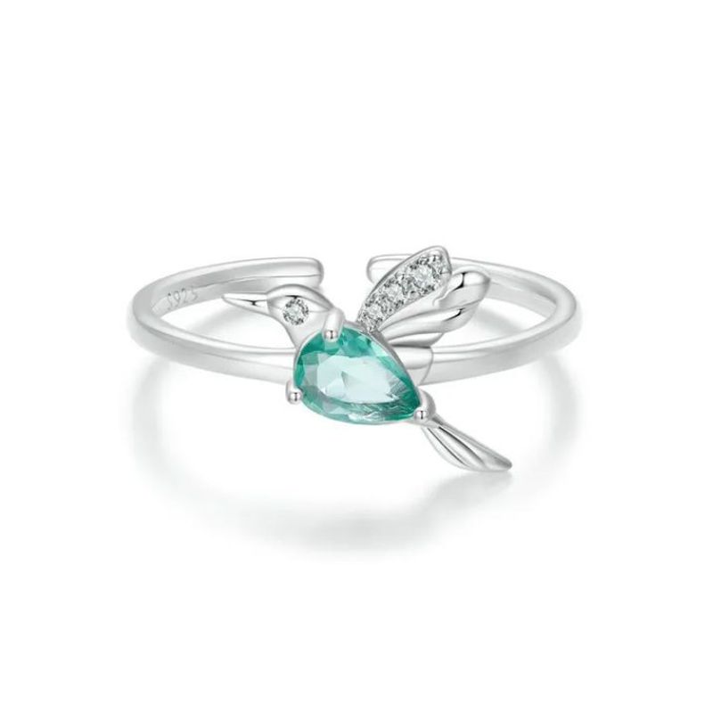 ALHAJAS - Anillo Alhajas Ajustable Para Mujer Pájaro Colibrí En Plata 925