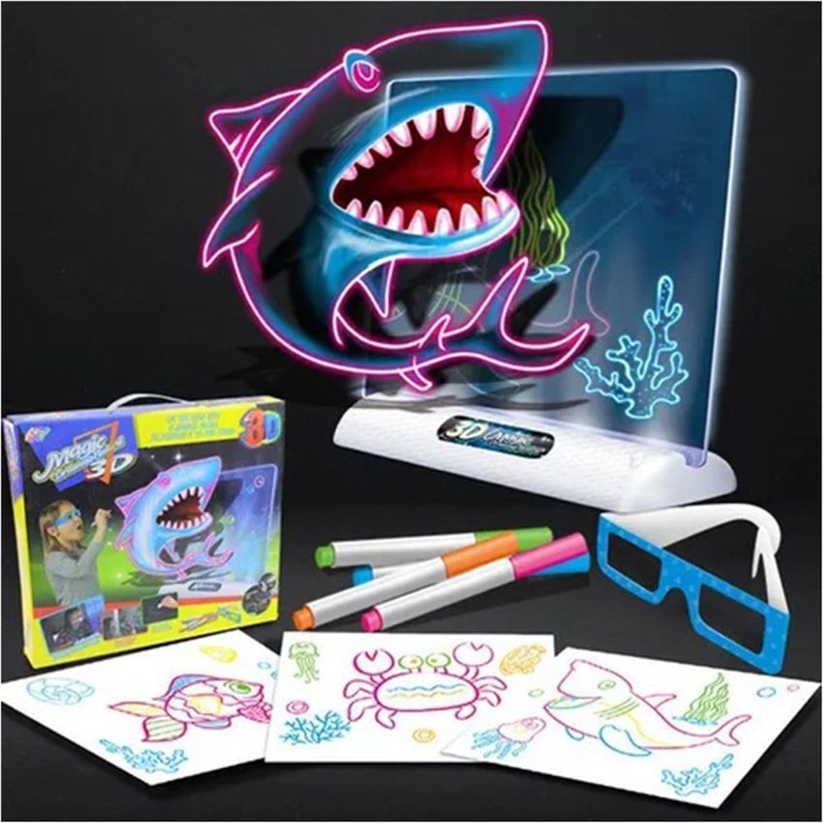 GENERICO - Magic pad tablero dibujo led 3d creativo arte