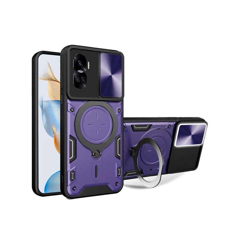 GENERICO - Funda Protección Cámara Con Soporte Compatible Honor 90 Lite Morado