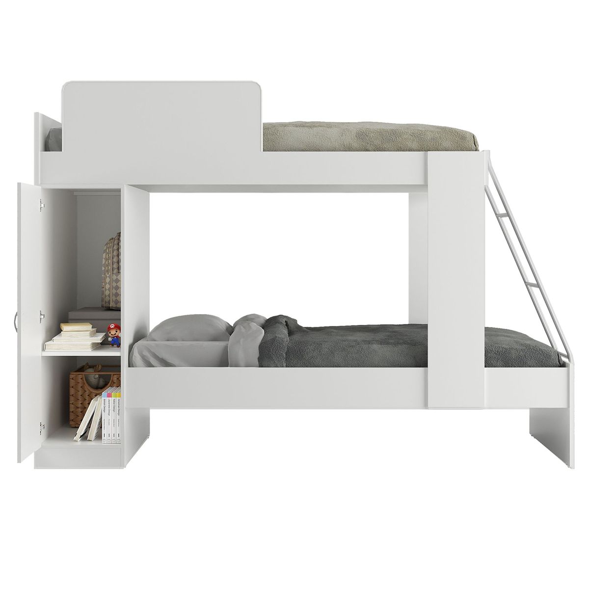 AKIVOY - Camarote Litera Tokio  1 Puerta Color Blanco.