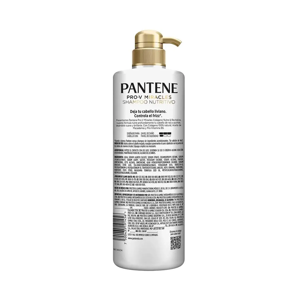 PANTENE - Shampoo sin sal Pantene Colageno Nutre & Revitaliza X 510ml
