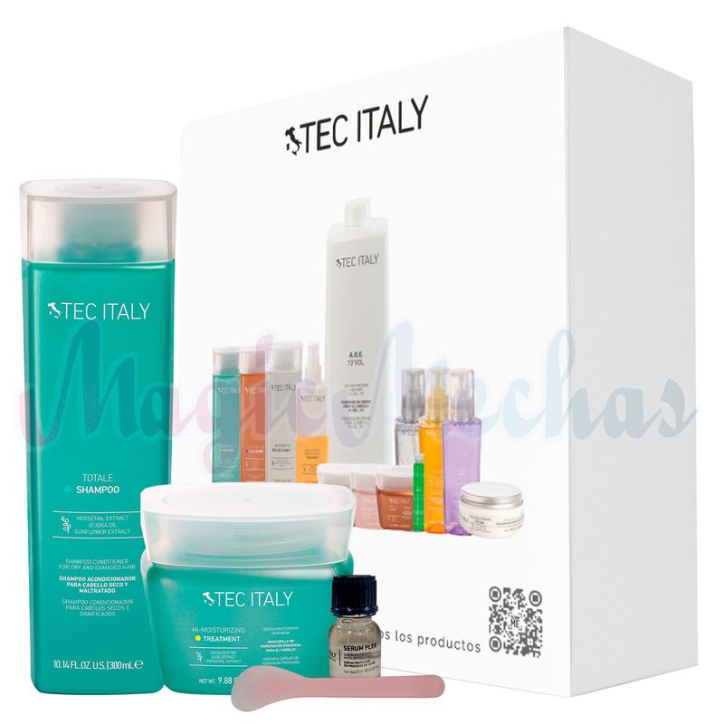 TEC ITALY - Kit Tec Italy Shampoo Totale + Mascarilla Moisturizing + Obsequio