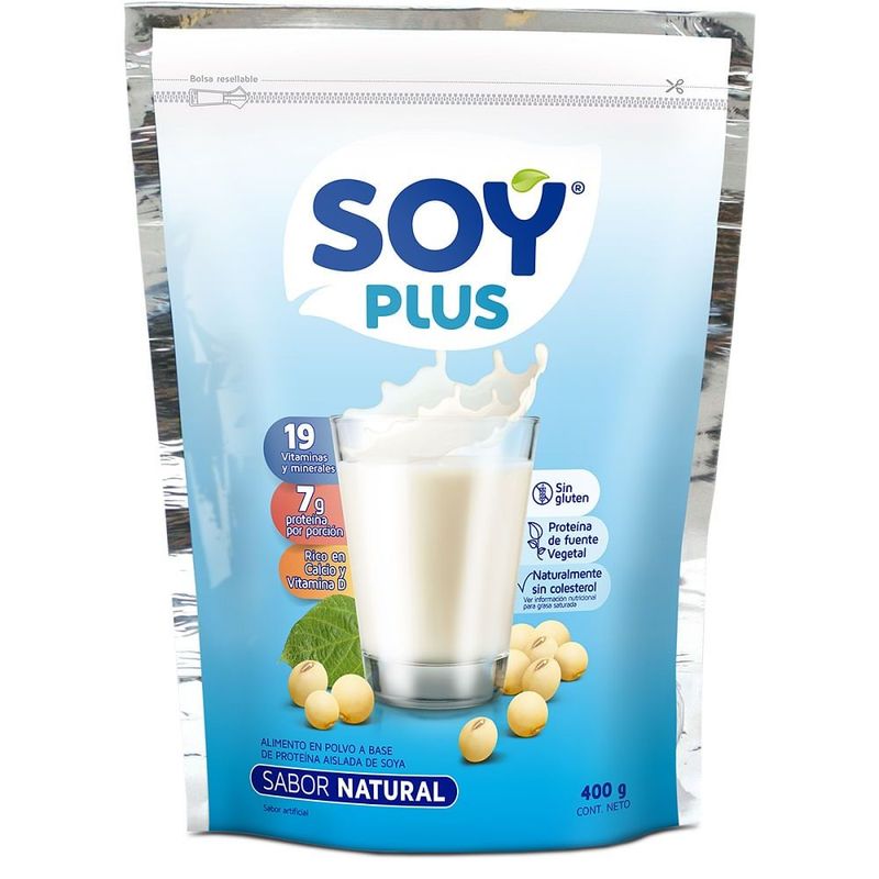 SOY PLUS - Leche De Soya Natural Soy Plus X 400G